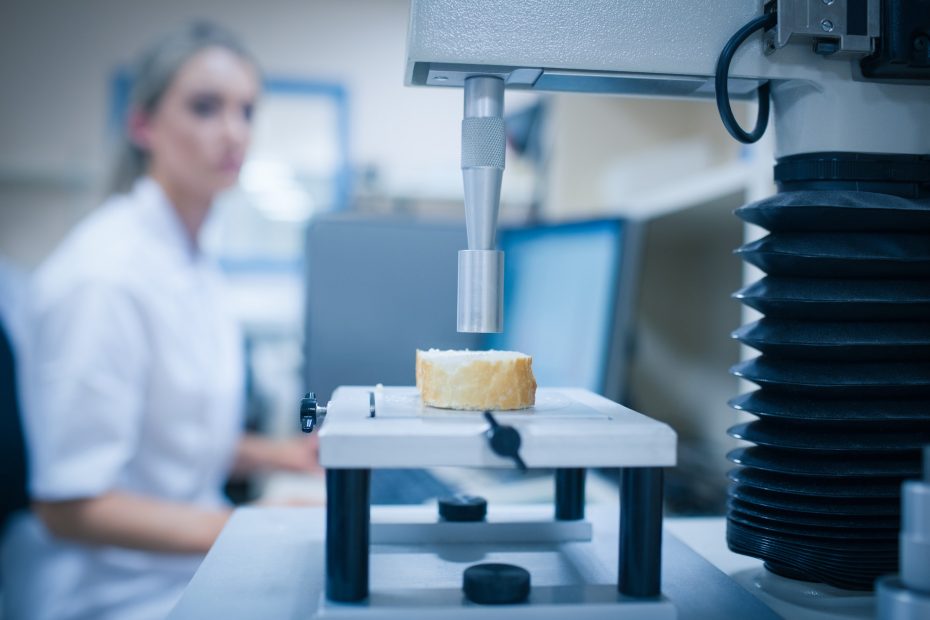 Food scientist using technology to analyse bread at the university